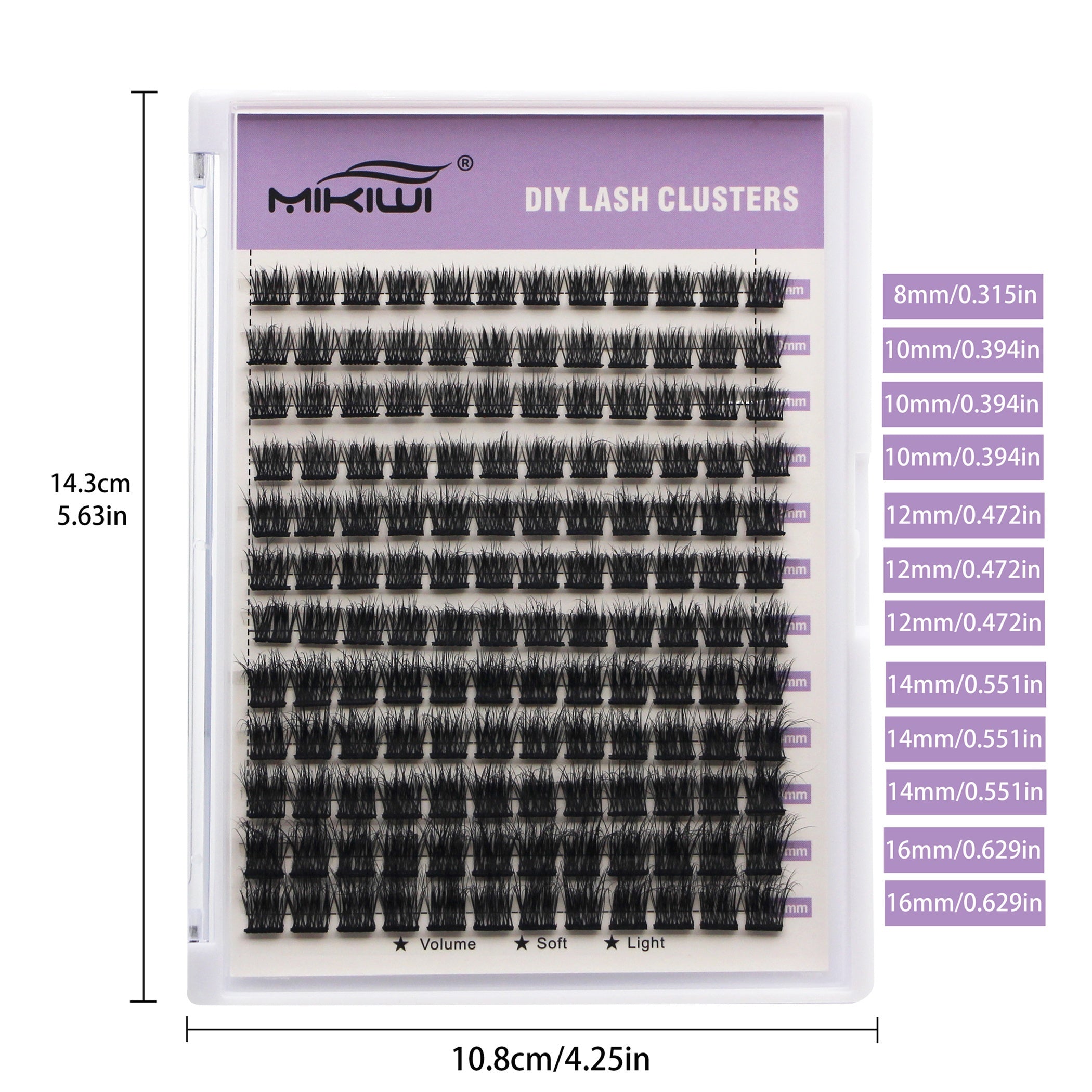 D Curl Lash Clusters 144Pcs Eyelashes 8-16mm