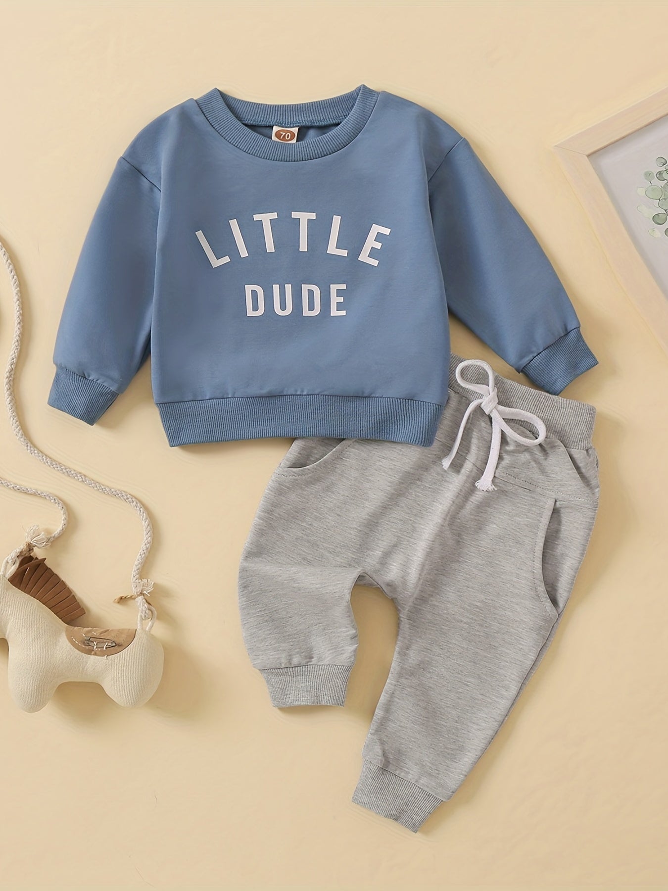 LITTLE DUDE Baby's Outfit Long Sleeve Top Trousers Set