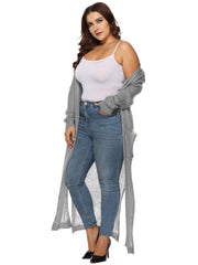  Oversized Long Sleeve Sweater Cardigan Women's Plus Casual