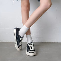 6 Pairs Solid Crew Socks for Women