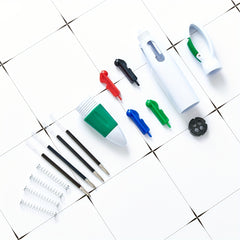 6pcs Mountaineering Buckle Four Ball Pen Portable Fat Pocket Pen Gift