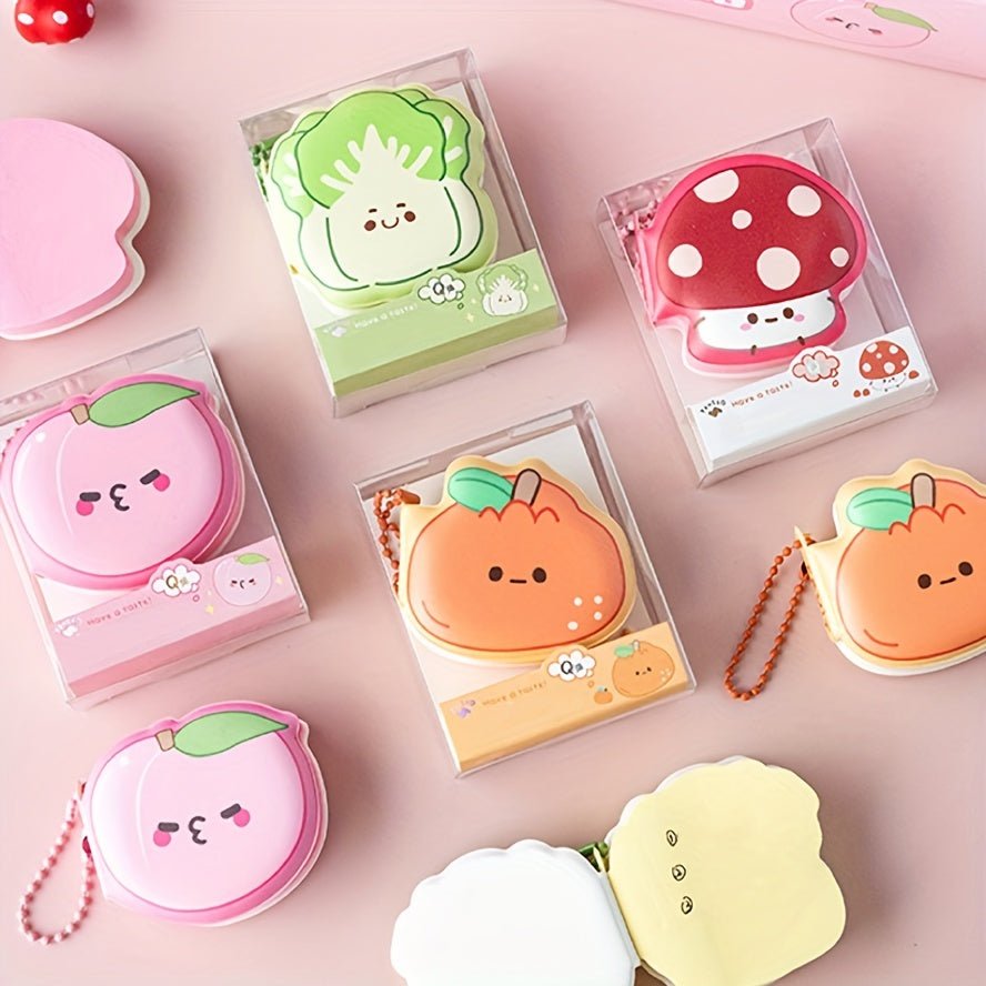 Creative Vegetable Sticky Notes Mini Word Book Keyring