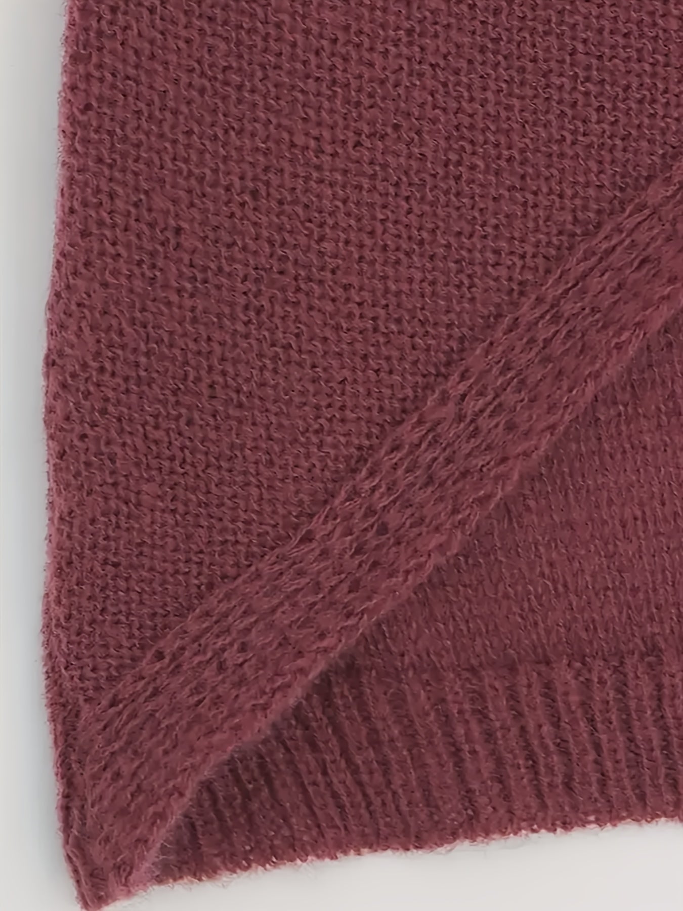  Casual Sweater Women's Plus Solid Long Sleeve Surplice Neck Jumper