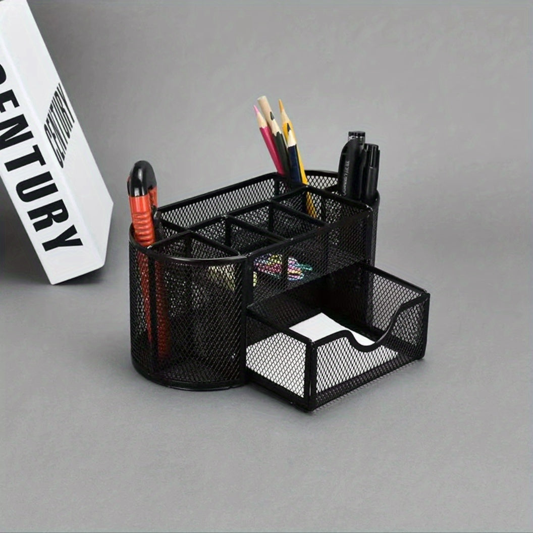 Metal Pen Holder Nine Grid Iron Art Desktop Storage Box