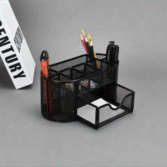 Metal Pen Holder Nine Grid Iron Art Desktop Storage Box