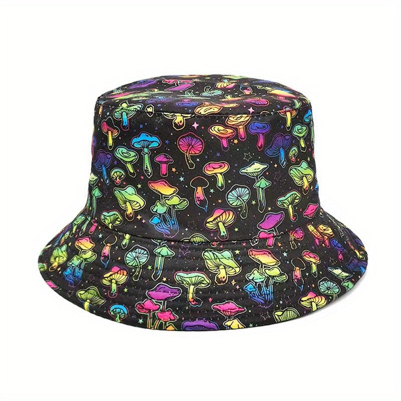 Cartoon Print Reversible Basin Hat for Women Men