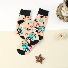 Rooster Print Socks Comfy Mid Tube Women's Stockings