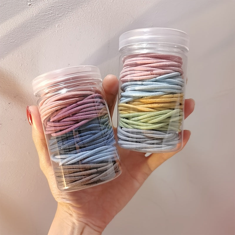 100pcs Hair Elastics Ties Stretchy Rubber Bands Ponytail Holder