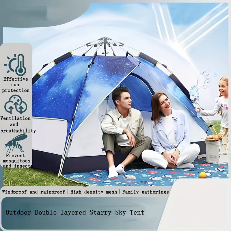 Starry Sky Printed Camping Tent for 3-4 People