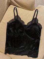 Sexy Lace Trim Cami Top V Neck Tank Top Women's Lingerie