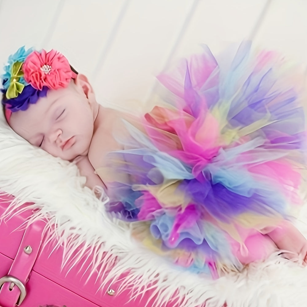 Rainbow Tutu Skirt for Newborn Girls - Perfect for First Birthday