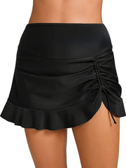  Sports Skirt Women's Plus Ruched Ruffle Trim Mini Skirt