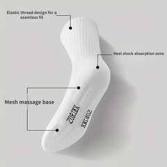 4 Pairs Men's Cotton Crew Socks Moisture Wicking Breathable Mesh