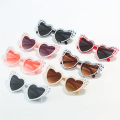 Heart Sunglasses Faux Pearl Party Decorative Sun Shades UV400