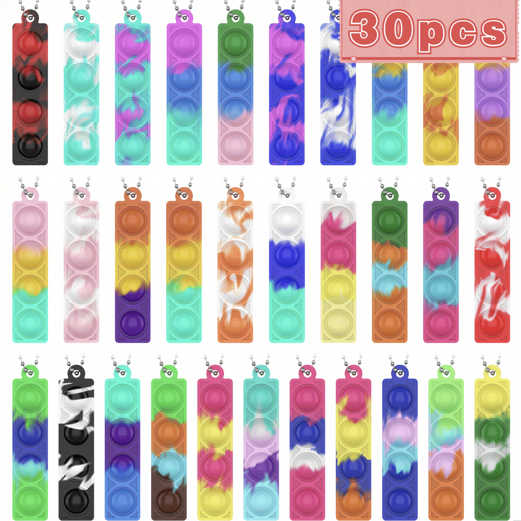 Mini Pop Keychain Fidget Toys Bulk Silicone Stress Relief Hand Toys For Toddlers
