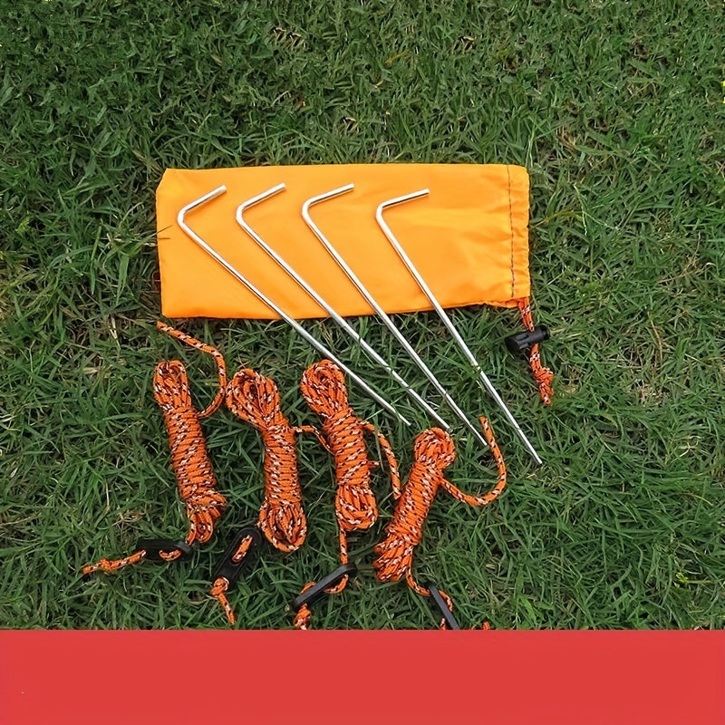8 Ground Nails & 4 Wind Ropes Camping Accessories