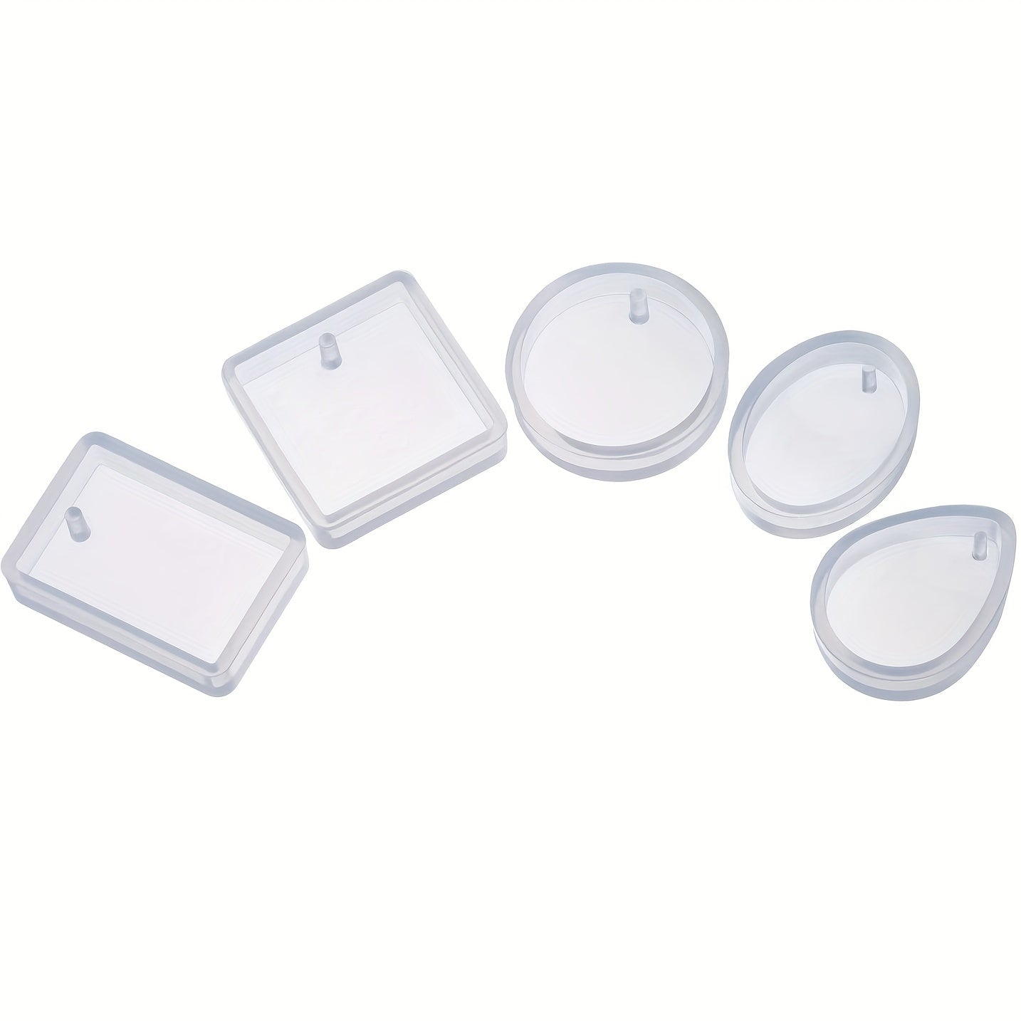 Silicone Oval Square Crystal Gemstone Pendant Mold DIY Resin Casting Epoxy Mold
