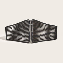 Elastic Zipped Waist Belt Punk Y2K Corset Studded Belt
