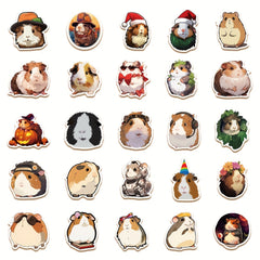 50pcs Cartoon Guinea Pig Stickers Waterproof Laptop Cup Phone Decoration
