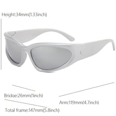 Y2K Wrap Around Sunglasses Women Futuristic Sports Oval Stylish