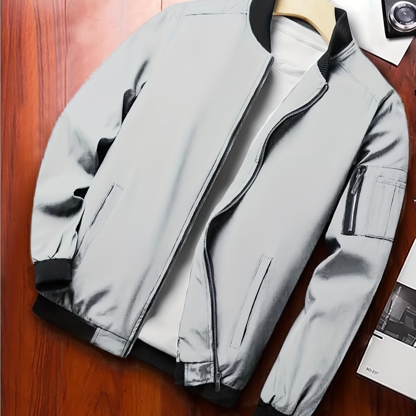 Men's Classic Track Jacket Baseball Collar Zip Up