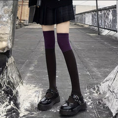 Colorblock Calf Socks College Style All match Knee High Socks