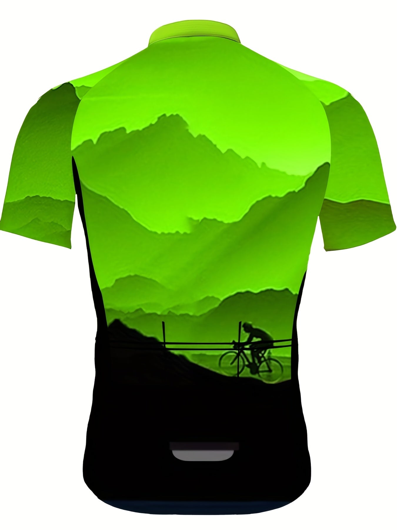 Men's Mountain Print Cycling Jersey Quick Dry Bike Shirt