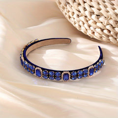 Baroque Crystal Rhinestone Headband Skinny Hair Band For Girls