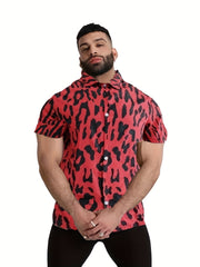 Men's Camp Collar Bowling Shirt Short Sleeves