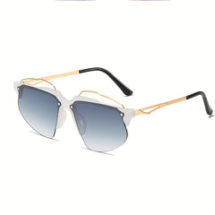 Men's Casual Sunglasses Outdoor Driving Anti-UV Leather Buckle Soft Bag