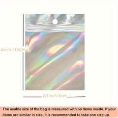 50pcs Holographic Self-sealing Packaging Bags for Phone Cases & Accessories