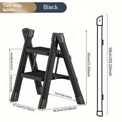 1pc Folding Telescopic Lightweight Two-step Ladder