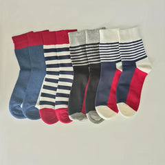 Colorblock Striped Socks Soft Mid Tube Women's Stockings