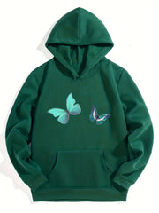 Butterfly Graphic Hoodie Girls Hooded Pullover Sweatshirt Top