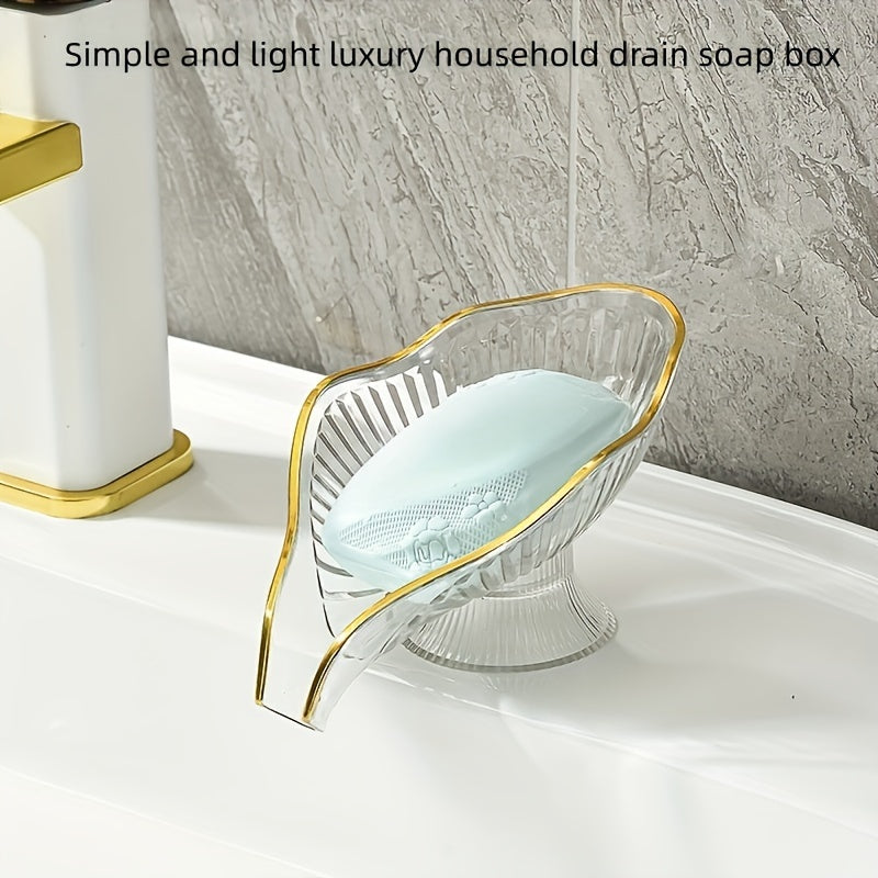 Creative Plastic Soap Dish Self Draining Soap Holder Bathroom Soap Rack