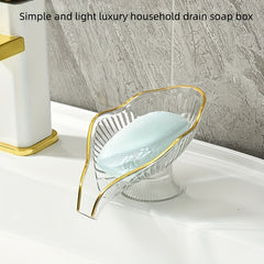 Creative Plastic Soap Dish Self Draining Soap Holder Bathroom Soap Rack