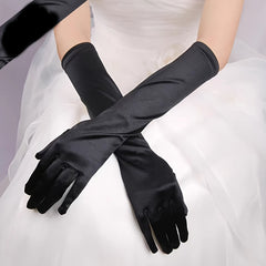 Baroque Style Wedding Gloves Long Mid Length Bridal Performance Gloves Red