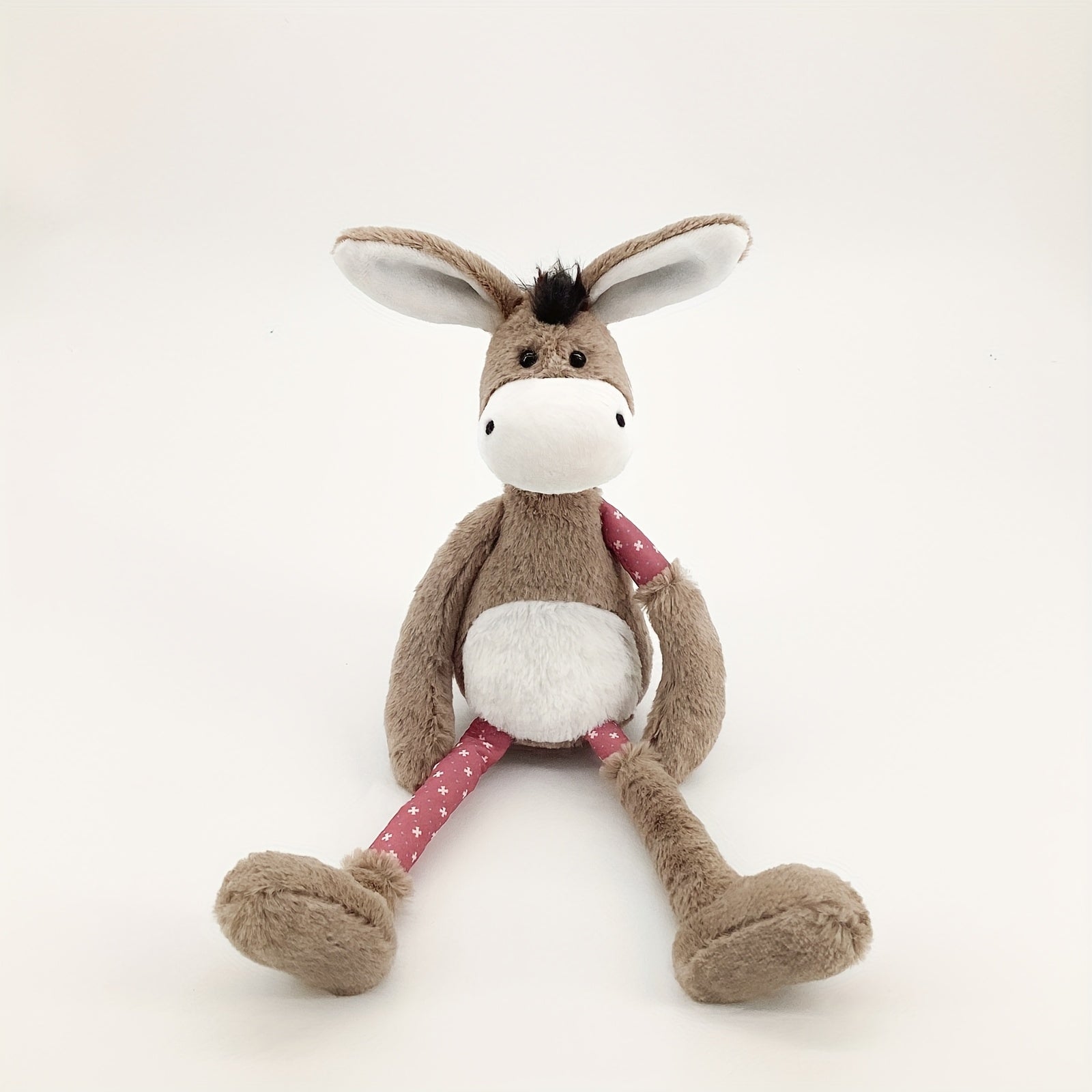 Cute Donkey Plush Toy with Pink Bow & Polka Dot Legs