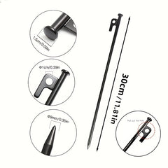 4pcs Steel Tent Nails Heavy Duty Awning Stakes - Outdoor Hiking Gardening Canopy