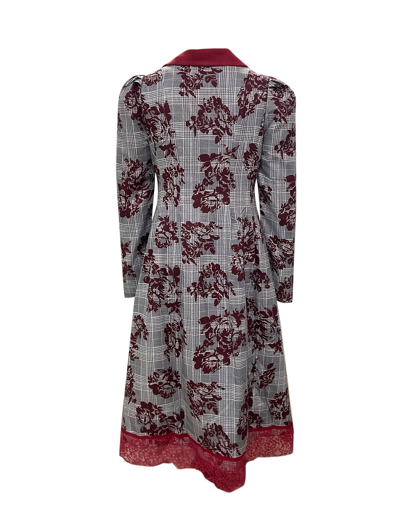 Vintage Lace Button Front Coat Long Sleeve Outerwear