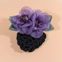 Mesh Flower Hair Net Ponytail Bun Holder Hair Accessories