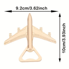 Golden Metal Airplane Bottle Opener - Travel & Party Gift