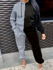  Colorblk Hoodie & Joggers 2Pc Set