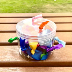 Drawstring Sensory Toys Rainbow Ribbon With Bell Fidget Toy Party Favors