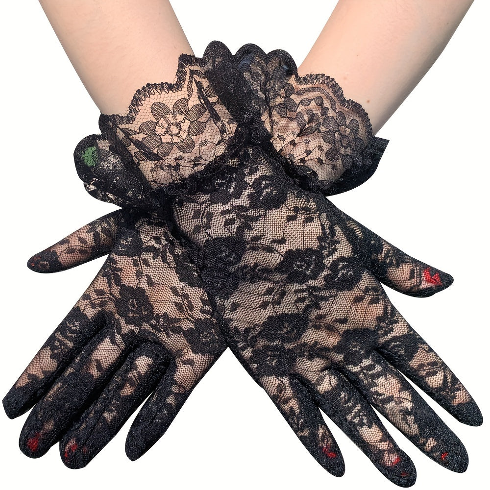 Lace Gloves Women Short Wedding Bridal Gloves