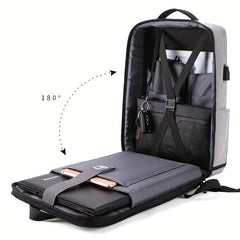 Men's Business Laptop Backpack USB Charging Port Anti-theft Travel Bag