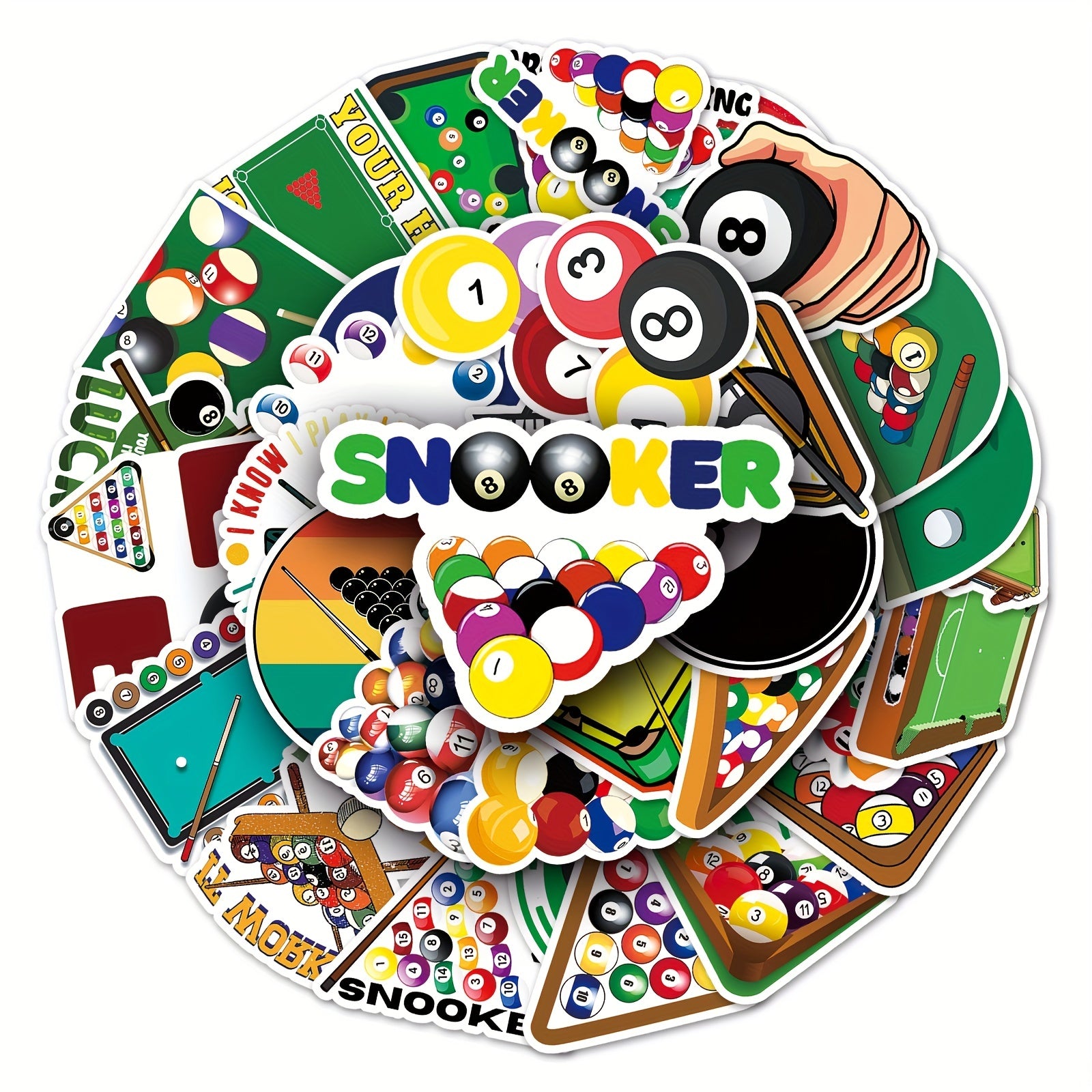 50pcs Billiards Graffiti Stickers Waterproof DIY Phone Case Luggage
