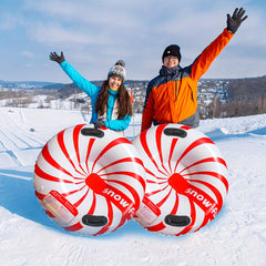 1pc Inflatable Skiing Ring Thickened Round Snowboard Safety Handle PVC