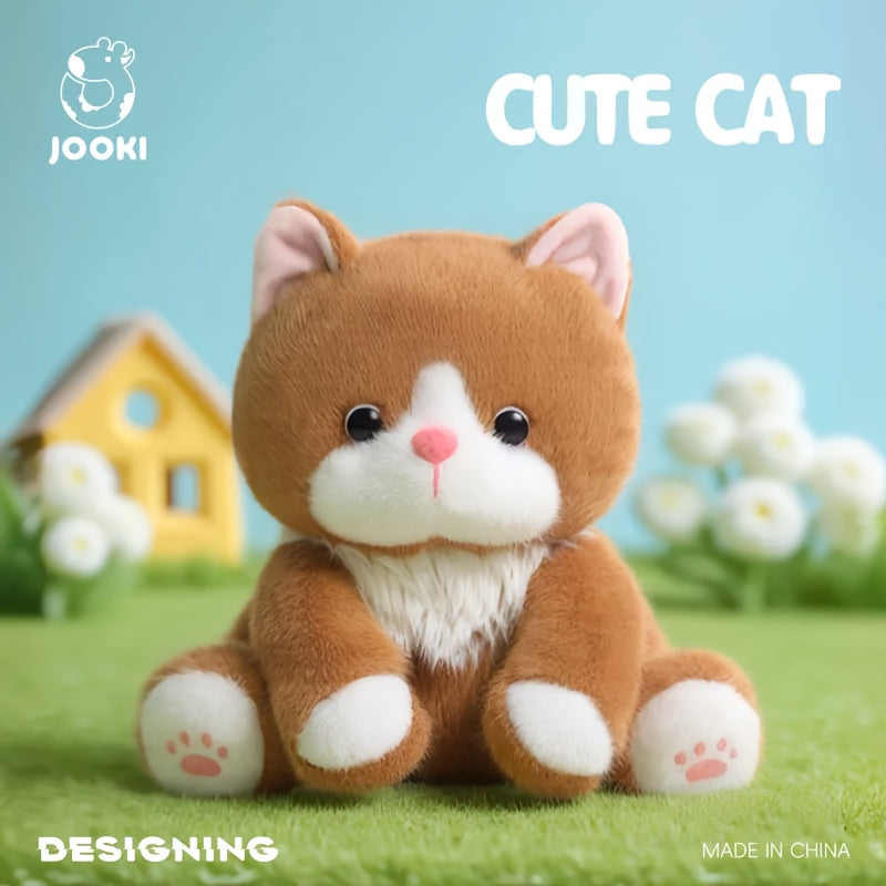 Realistic Kitten Plush Toy Soft Brown Stuffed Animal