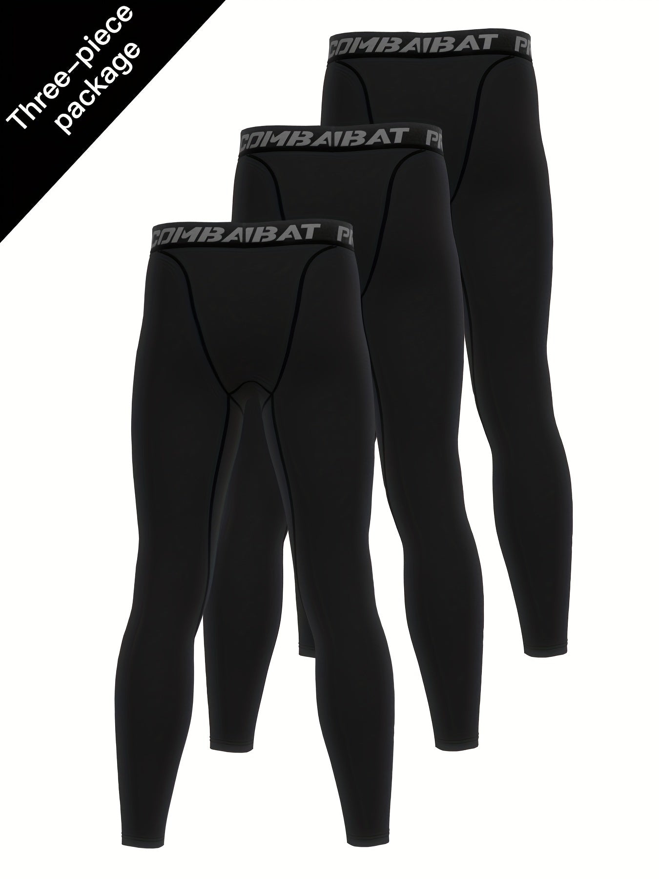 Men's Solid Compression Leggings for Running Training